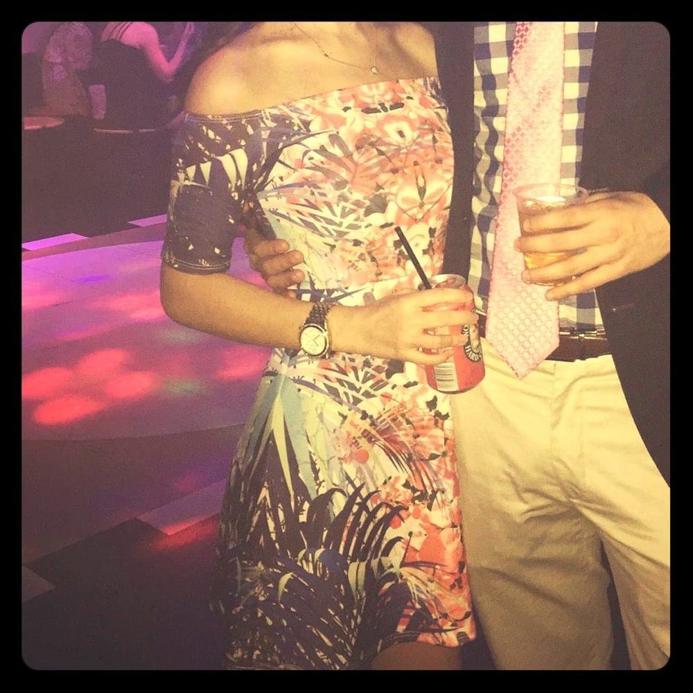 Aqua multicolor cocktail dress